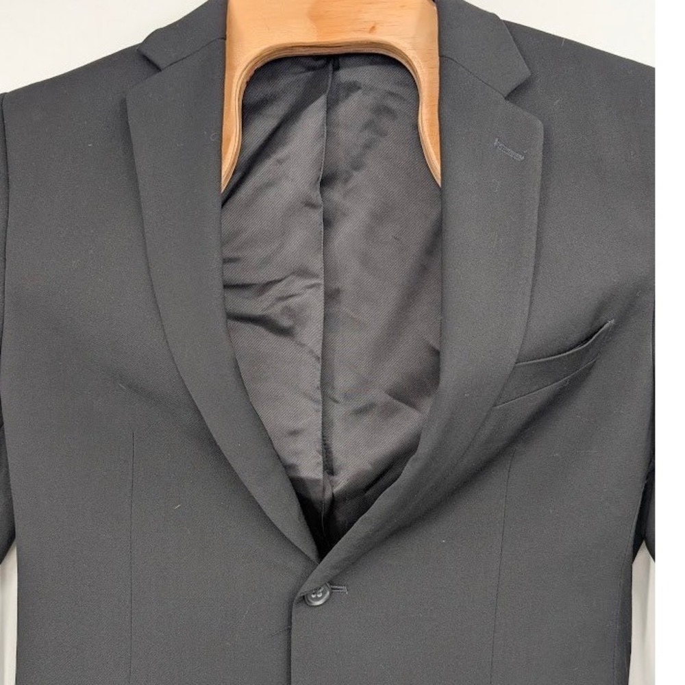 Banana Republic Cerruti‎ Italian Wool Suit Set Black 40S/32 Tailored Slim Fit - Picture 3 of 12
